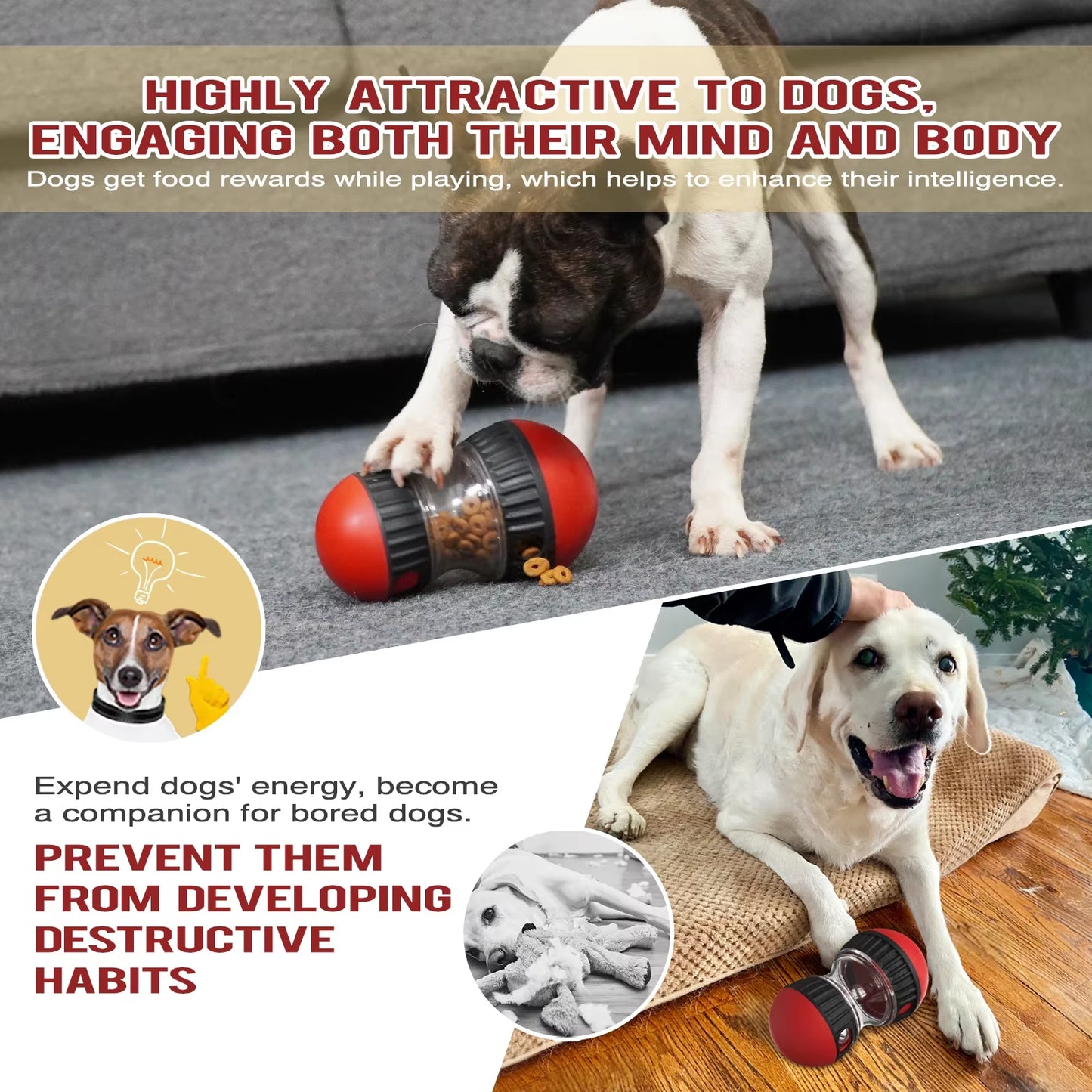Interactive Treat Dispensing Dog Toy – Engaging Puzzle Ball for Mental Stimulation & Slow Feeding