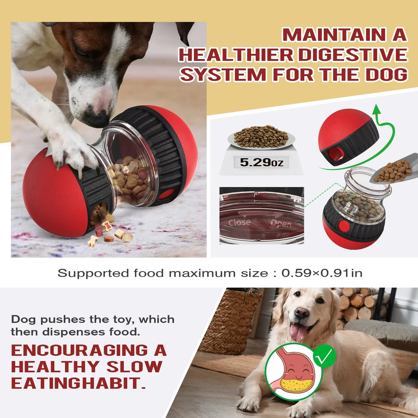 Interactive Treat Dispensing Dog Toy – Engaging Puzzle Ball for Mental Stimulation & Slow Feeding