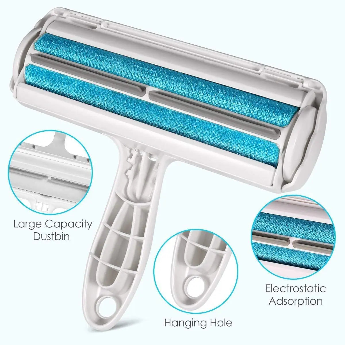 Reusable Pet Hair Remover Roller – Self-Cleaning Tool for Dog & Cat Fur on Furniture & Upholstery
