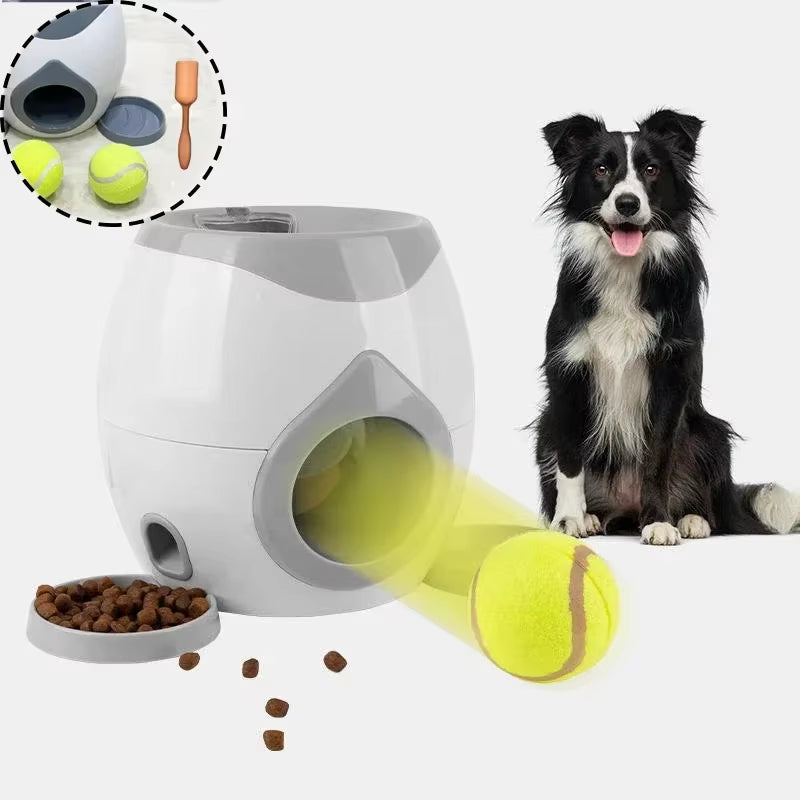 2-in-1 Interactive Dog Toy – Tennis Ball Feeder & Training Reward Machine